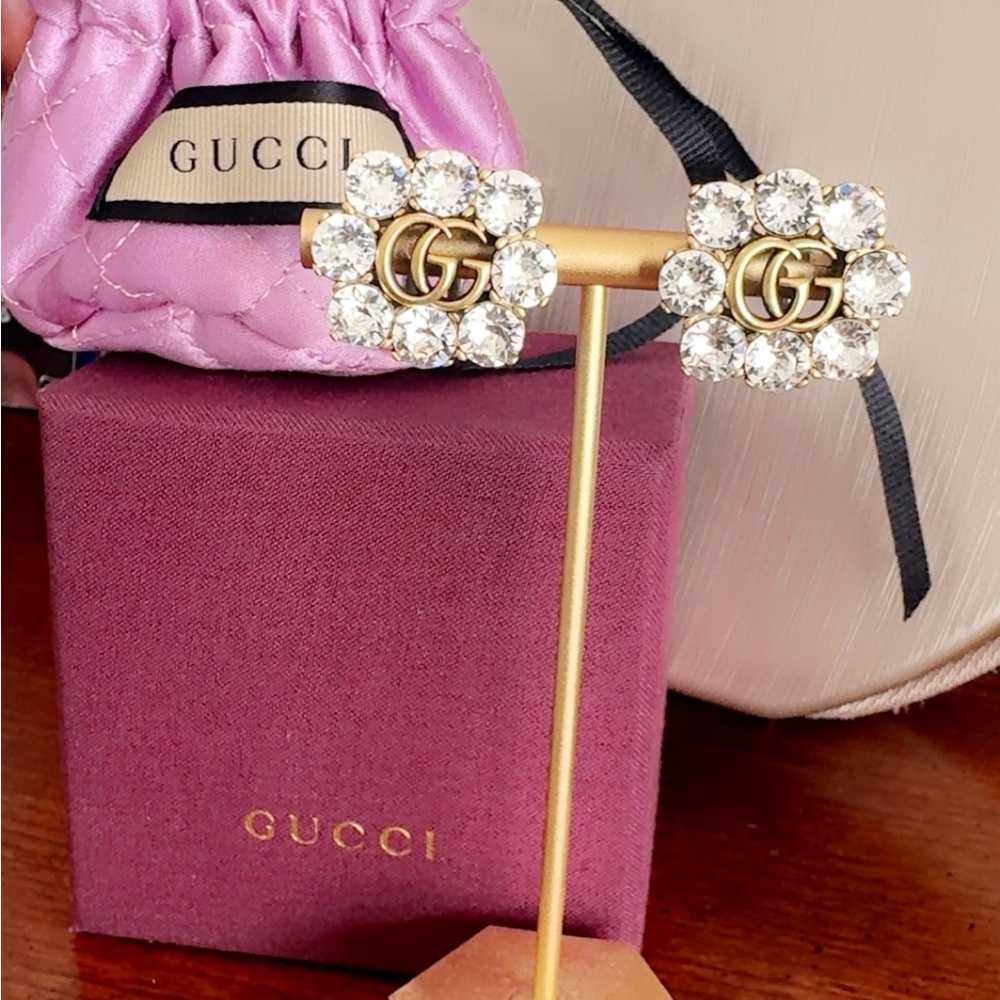 Gucci Crystal Flower Earrings